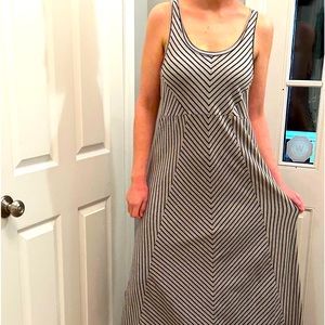 Grey and black striped mini dress